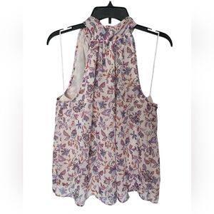 Cece Floral Women's HalterTop Blouse Size Large
